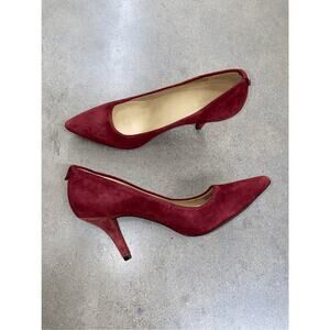 Michael Kors Leather/Suede Red Maroon Pumps Dorothy Berry Heels, Size 6.5